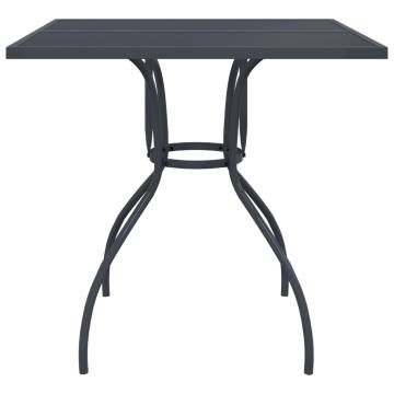 Stylish Anthracite Garden Table - 80x80 cm Steel Mesh Design