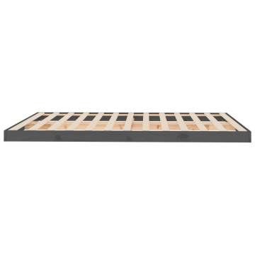 Grey King Size Bed Frame 150x200 cm Solid Pine Wood