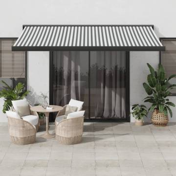 Retractable Awning Anthracite & White 4x3m - Durable & Stylish