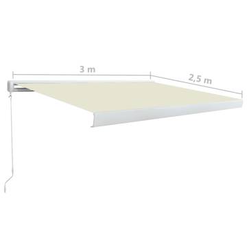 Manual Cassette Awning 300x250 cm Cream - Hipomarket UK