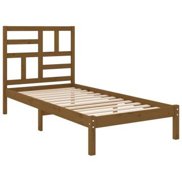 Stylish Honey Brown Pine Bed Frame - Small Single 75x190 cm