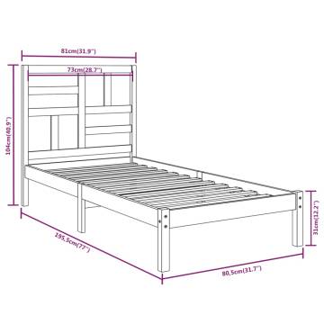 Stylish Honey Brown Pine Bed Frame - Small Single 75x190 cm