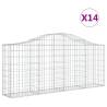 Arched Gabion Baskets - 14 pcs Galvanised Iron | HipoMarket