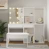 Dressing Table Set with LED | White Engineered Wood