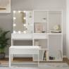 Dressing Table Set with LED | White Engineered Wood