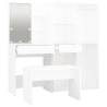 Dressing Table Set with LED | White Engineered Wood