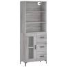 Stylish Highboard Grey Sonoma | 69.5x34x180 cm - HipoMarket