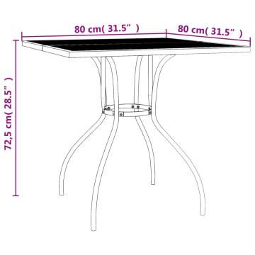 Stylish Anthracite Garden Table - 80x80 cm Steel Mesh Design