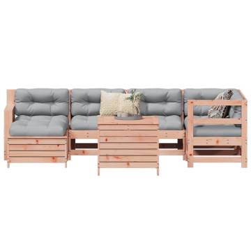 7 Piece Garden Sofa Set - Solid Wood Douglas Fir | HipoMarket