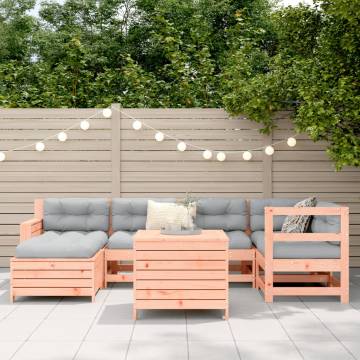 7 Piece Garden Sofa Set - Solid Wood Douglas Fir | HipoMarket