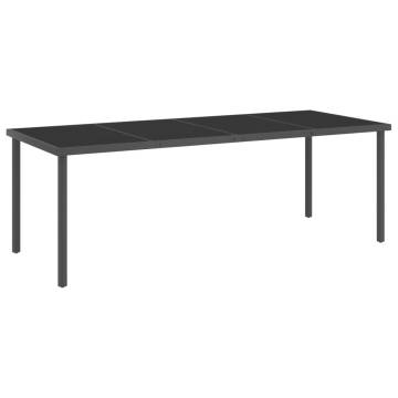 Outdoor Dining Table Anthracite - 220x90 cm Steel & Glass