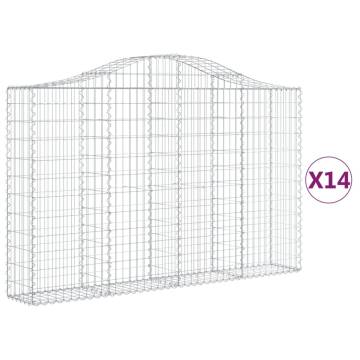 Arched Gabion Baskets - 14 pcs, Galvanised Iron | HipoMarket