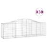 Arched Gabion Baskets 30 pcs - Galvanised Iron Garden Barriers