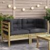 Garden Sofa Corner with Cushions 2 pcs Impregnated Wood Pine Colour natural impregnated Quantity in Package 1 Model corner sofa (2 pcs) 