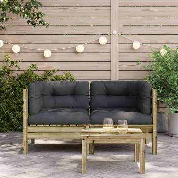 Garden Sofa Corner with Cushions - Stylish Outdoor Seating