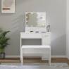 Dressing Table Set with LED White Engineered Wood Colour white Size 86.5 x 35 x 136 cm Quantity in Package 1 