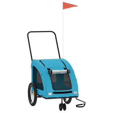 Pet Bike Trailer - Blue Oxford Fabric & Iron - Hipomarket