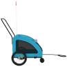 Pet Bike Trailer - Blue Oxford Fabric & Iron - Hipomarket