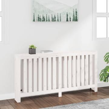 Radiator Cover White 169x19x84 cm - Solid Pine Wood