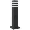 Outdoor Floor Lamps with Outlet - 3pcs Black Aluminium | HipoMarket