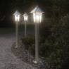 Outdoor Floor Lamps 3pcs Silver 80 cm Stainless Steel Colour silver Size 80 cm Quantity in Package 3 Bulb Quantity 1 