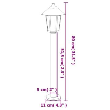 Stylish Outdoor Floor Lamps - 3pcs Silver Stainless Steel 80cm