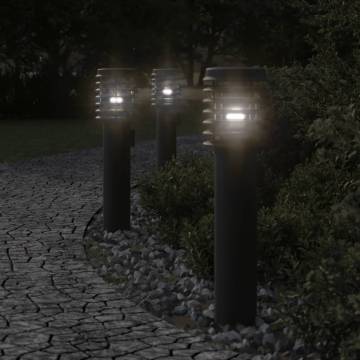 Outdoor Floor Lamp with Outlet - 60 cm Stainless Steel Black