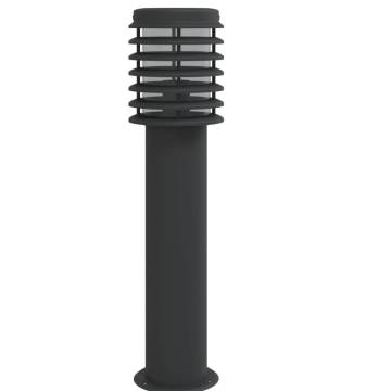 Outdoor Floor Lamp with Outlet - 60 cm Stainless Steel Black