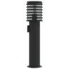 Outdoor Floor Lamp with Outlet - 60 cm Stainless Steel Black