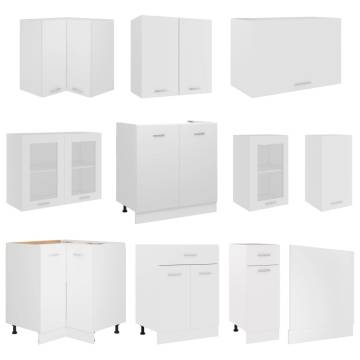 11 Piece Kitchen Cabinet Set - White Engineered Wood | Hipo Market