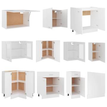 11 Piece Kitchen Cabinet Set - White Engineered Wood | Hipo Market