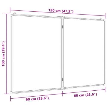 Magnetic Whiteboard Foldable 120x100 cm - Home & Office Use