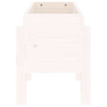 White Garden Planter 62x30x38 cm - Solid Pine Wood