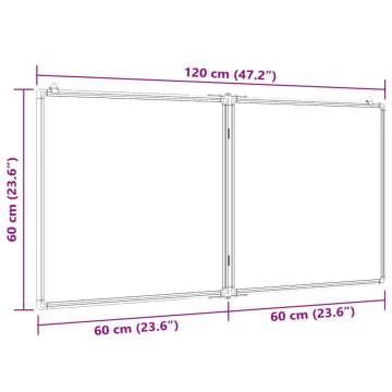 Foldable Magnetic Whiteboard 120x60 cm - Aluminium Frame