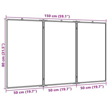 Foldable Magnetic Whiteboard 150x80 cm - Aluminium Frame