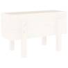 White Garden Planter 62x30x38 cm - Solid Pine Wood