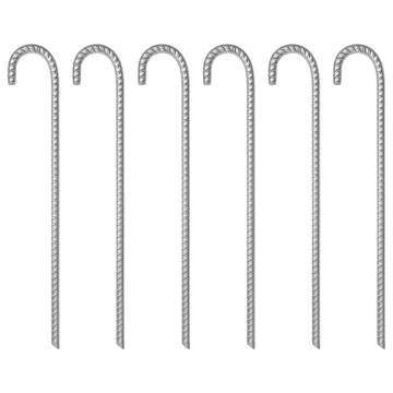 Heavy-Duty Galvanised Steel Tent Pegs - 6 pcs - 41.5 cm