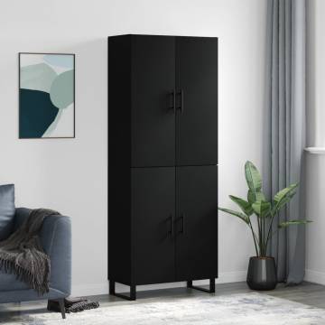 Stylish Highboard in Black - 69.5x34x180 cm | HipoMarket