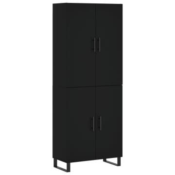 Stylish Highboard in Black - 69.5x34x180 cm | HipoMarket