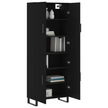 Stylish Highboard in Black - 69.5x34x180 cm | HipoMarket