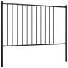 Durable Powder-coated Steel Fence Panel with Posts - Black 1.7x0.75m