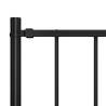 Durable Powder-coated Steel Fence Panel with Posts - Black 1.7x0.75m