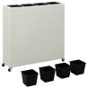 Garden Raised Bed with Pots - Poly Rattan White 80x22x79 cm