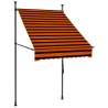 Manual Retractable Awning with LED - 100 cm Orange & Brown