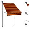 Manual Retractable Awning with LED - 100 cm Orange & Brown