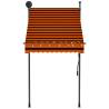 Manual Retractable Awning with LED - 100 cm Orange & Brown