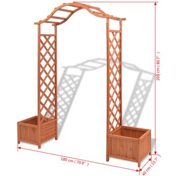 Trellis Rose Arch with Planters - 180x40x205 cm | HipoMarket