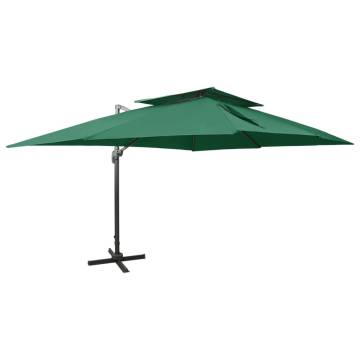 Cantilever Umbrella Green 400x300 cm - Shade & UV Protection