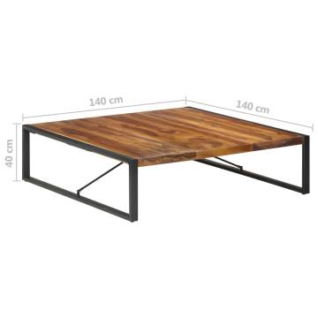 Solid Wood Coffee Table 140x140 cm - Sheesham Finish