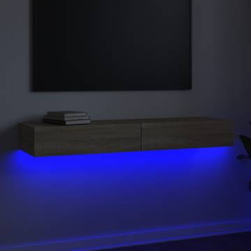 Stylish Sonoma Oak TV Cabinet with LED Lights | Hipomarket UK